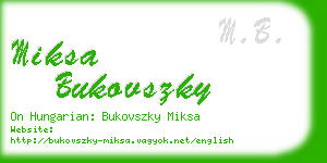 miksa bukovszky business card
